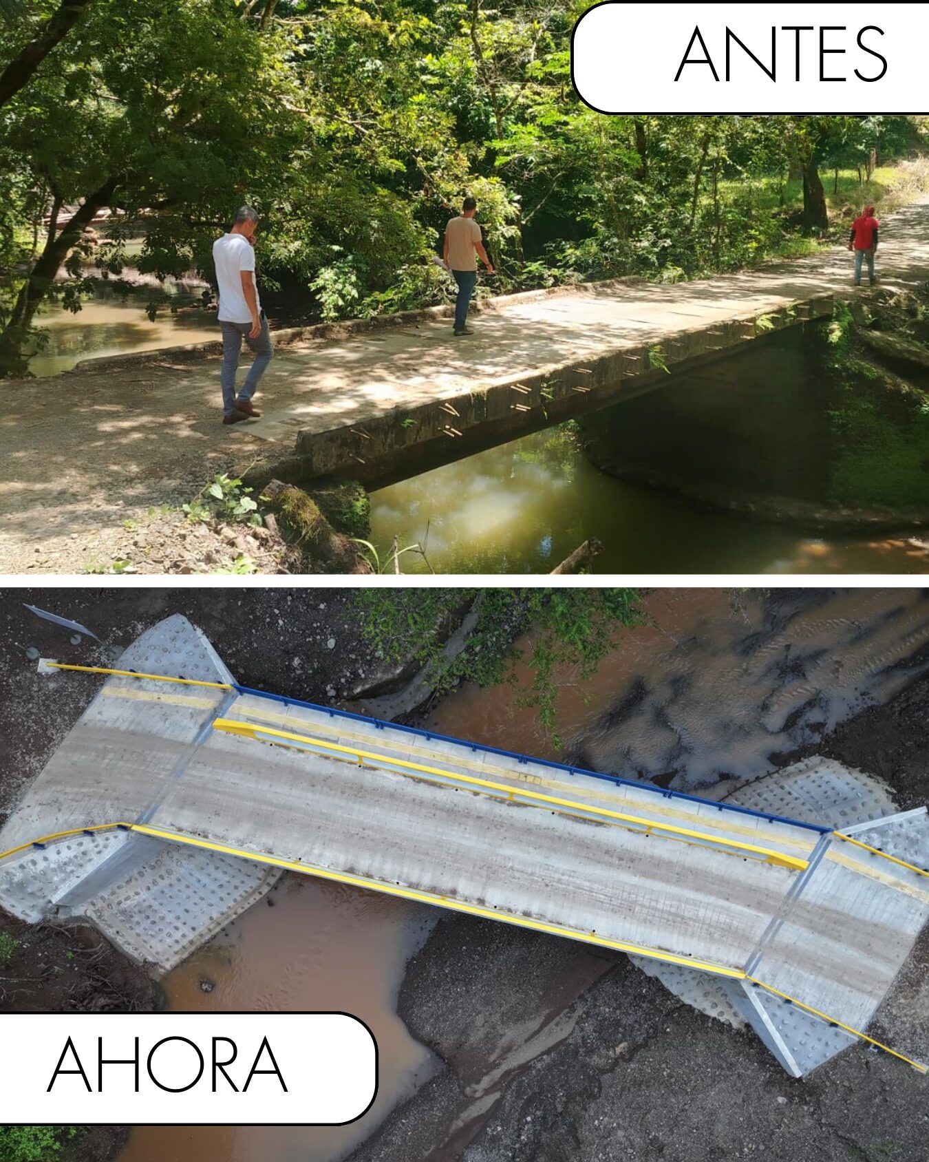 Nuevo puente sobre el río Cóbano