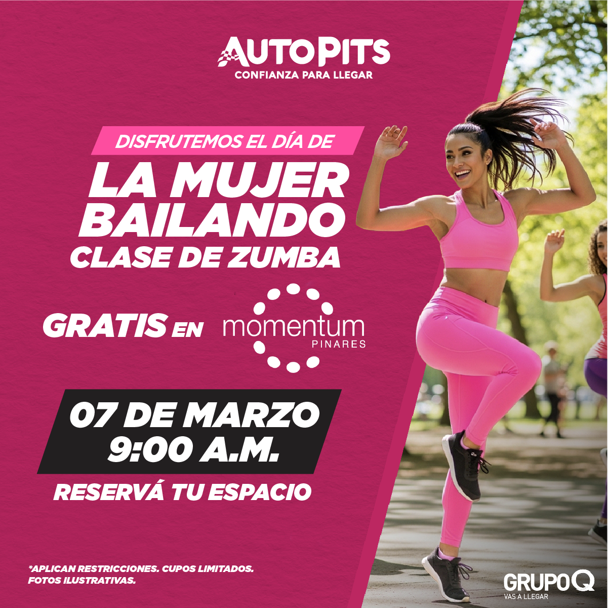 Zumba gratuita por el Día de la Mujer en Momentum Pinares