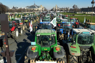 法国农民抗议 欧盟贸易协议街头示威现场