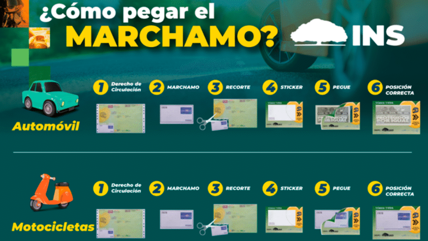 Sticker del marchamo 2025 en parabrisas del vehículo