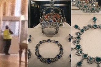 Robo Louvre joyas invaluables en Galería Apolo de París.