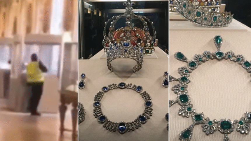Robo Louvre joyas invaluables en Galería Apolo de París.
