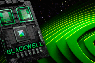 Chip Nvidia Blackwell y logo de Samsung simbolizan liderazgo tecnológico en EE.UU.