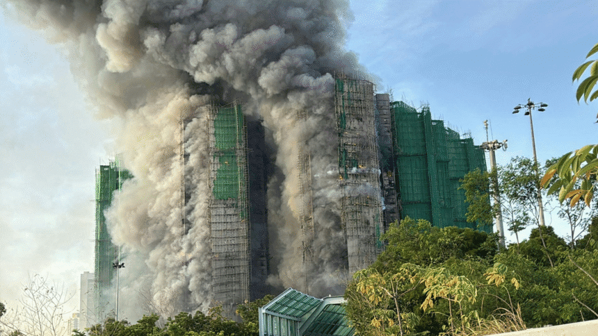 香港火灾 大埔区救援现场