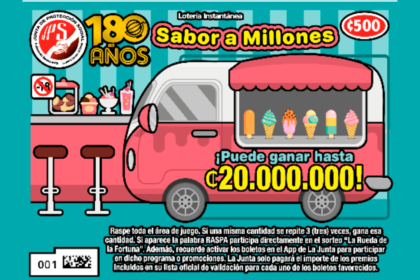 Lotería instantánea “Sabor a Millones” reparte hasta 20 millones