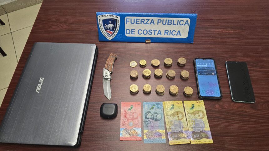 fuerza pública aprehende sospechoso de robo en heredia