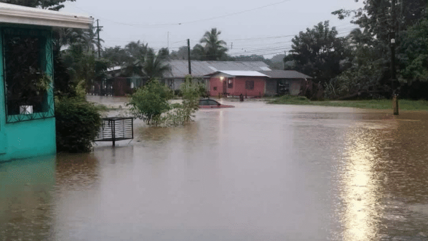 Imagen de inundaciones en Limón por lluvias