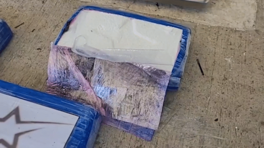 Imagen de decomiso en Golfito en operación naval