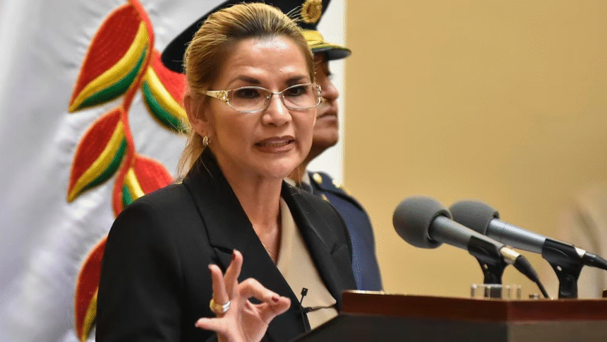 玻利维亚最高法院撤销前临时总统阿涅斯判决 并下令其立即释放 新闻发布会现场