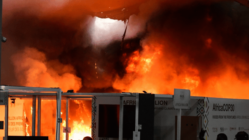 巴西COP30 蓝区火灾现场安全隐患示意图