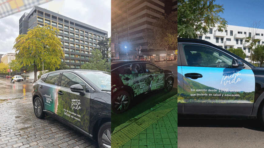 taxis eléctricos promueven Costa Rica con biodiversidad en Madrid
