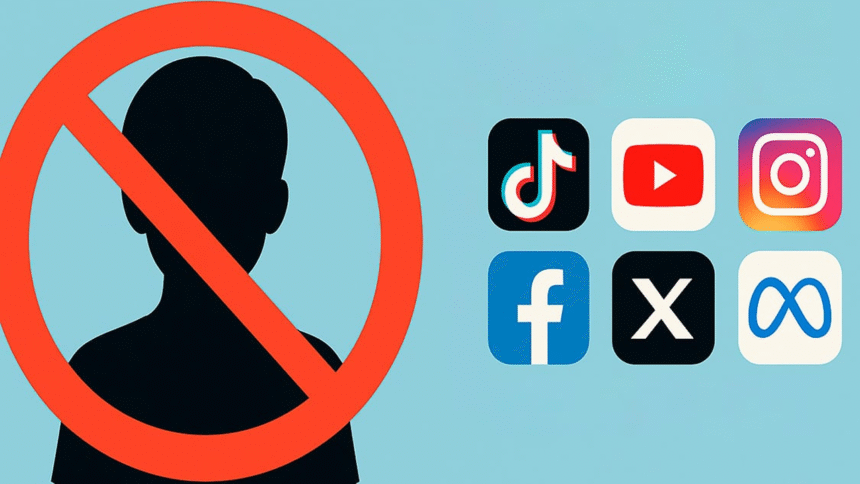 澳洲禁令实施后社交媒体监管场景示意图