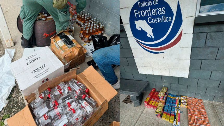Decomiso fronterizo de licor y pólvora en Zona Sur