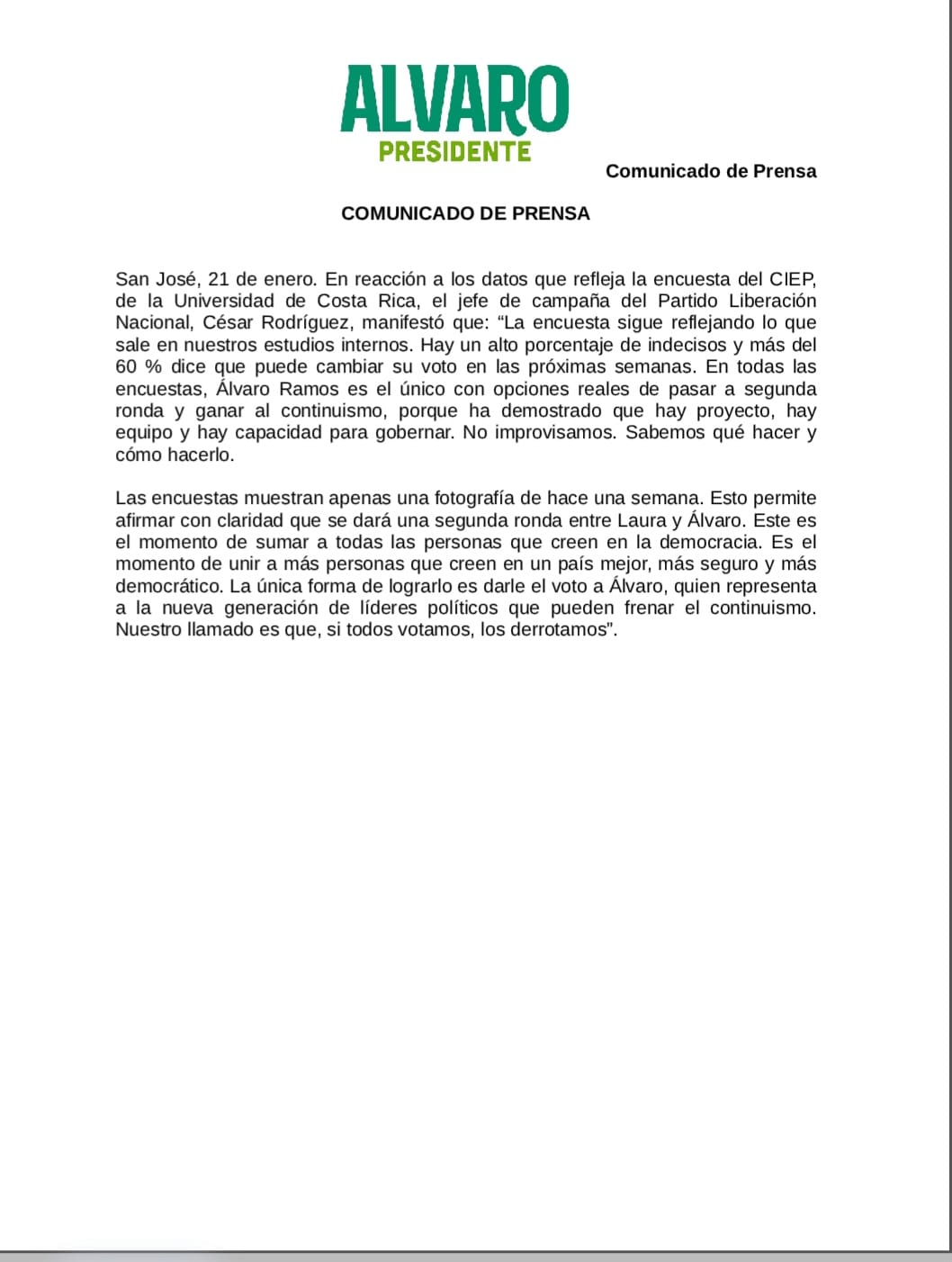 CIEP enero 2026 segunda ronda Laura Álvaro Ramos